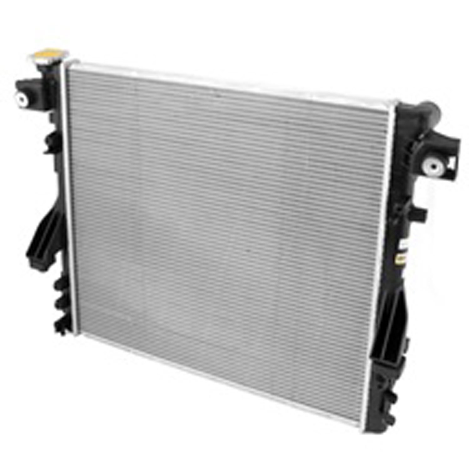 This 1 row radiator from Omix-ADA fits 07-16 Jeep Wranglers with a 3.6L or 3.8L engine.
