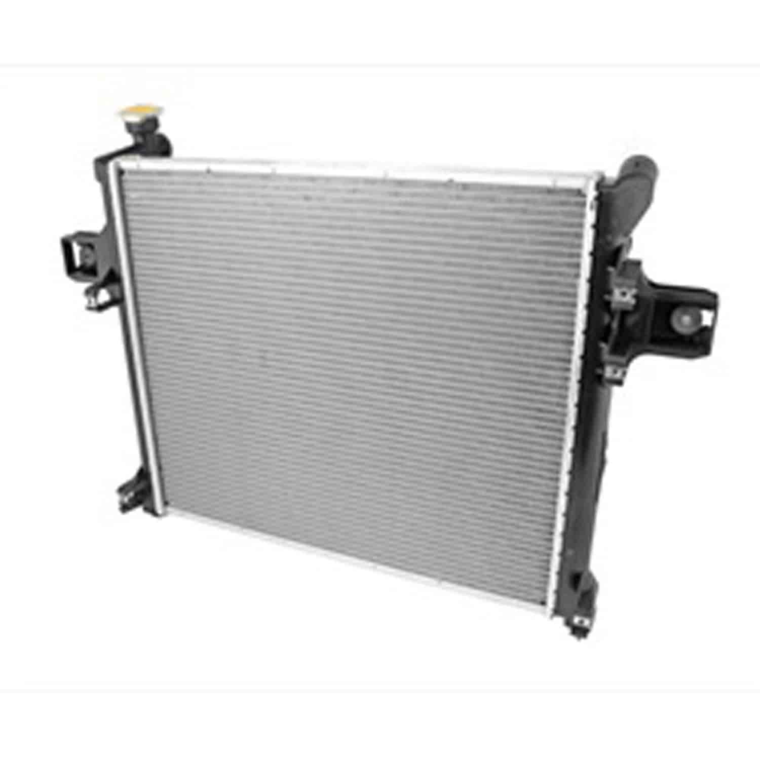 This 1 row radiator from Omix-ADA fits 05-08 Grand Cherokee 3.7L and 4.7L 06-09 Grand Cherokee 6.1L .