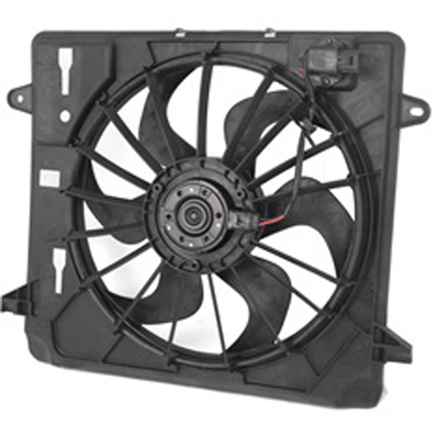 Replacement fan assembly from Omix-ADA, Fits 07-11 Jeep Wrangler with a 3.8L engine.