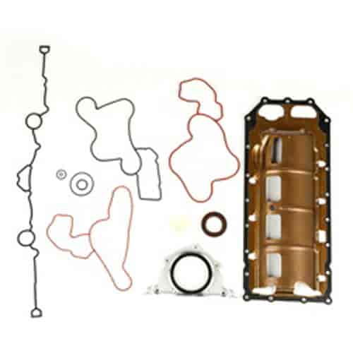 This lower engine gasket set from Omix-ADA fits 5.7L engines found in 05-16 Jeep Grand Cherokee models.