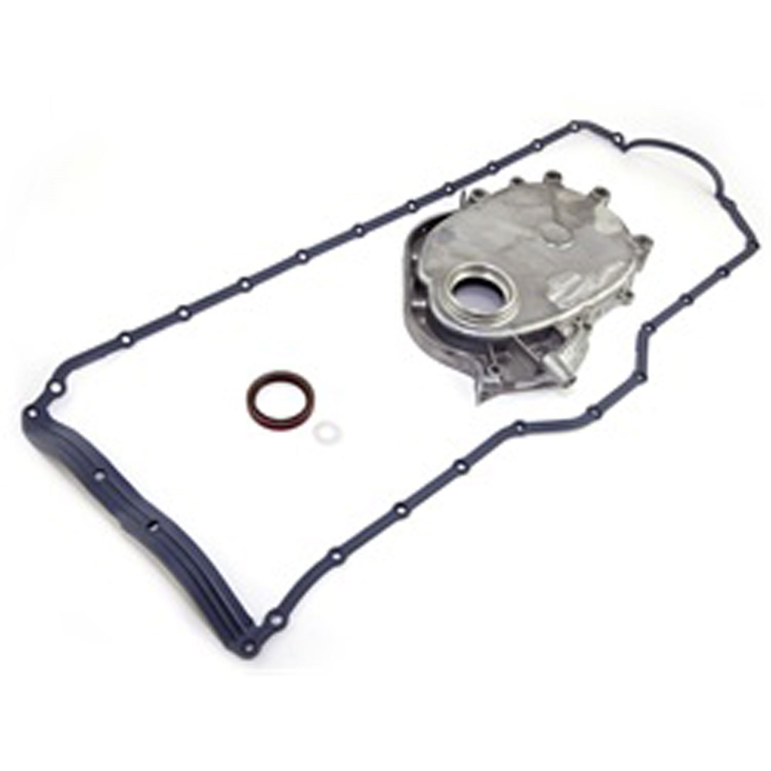 Replacement timing chain cover kit, Fits 72-90 Jeep models with 3.8 liter or 4.2 liter engines.