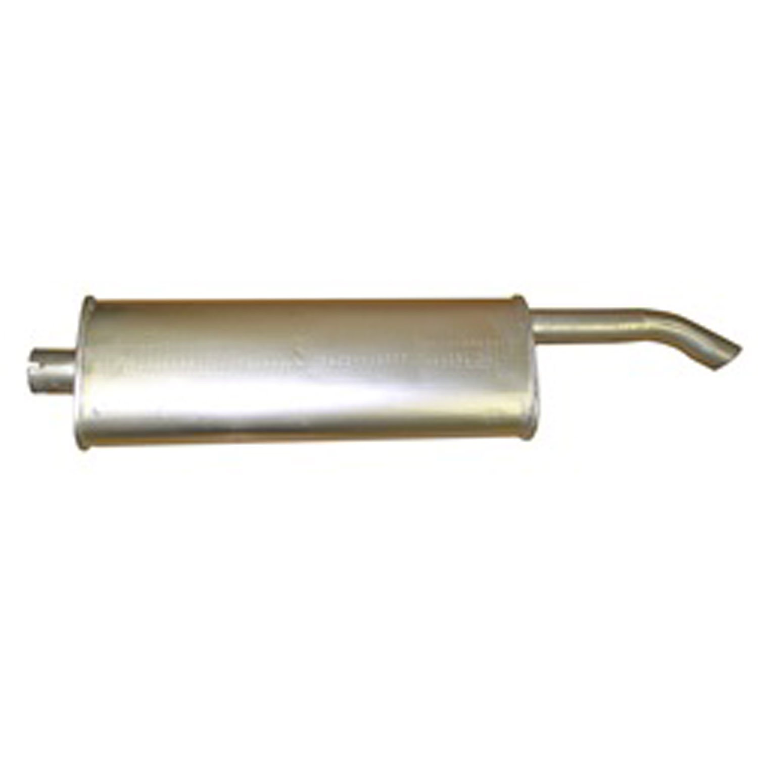 oval-shaped replacement muffler from Omix-ADA, Fits 41-45 Ford GPWs and 41-45 Willys MBs with 134 cubic inch engine.