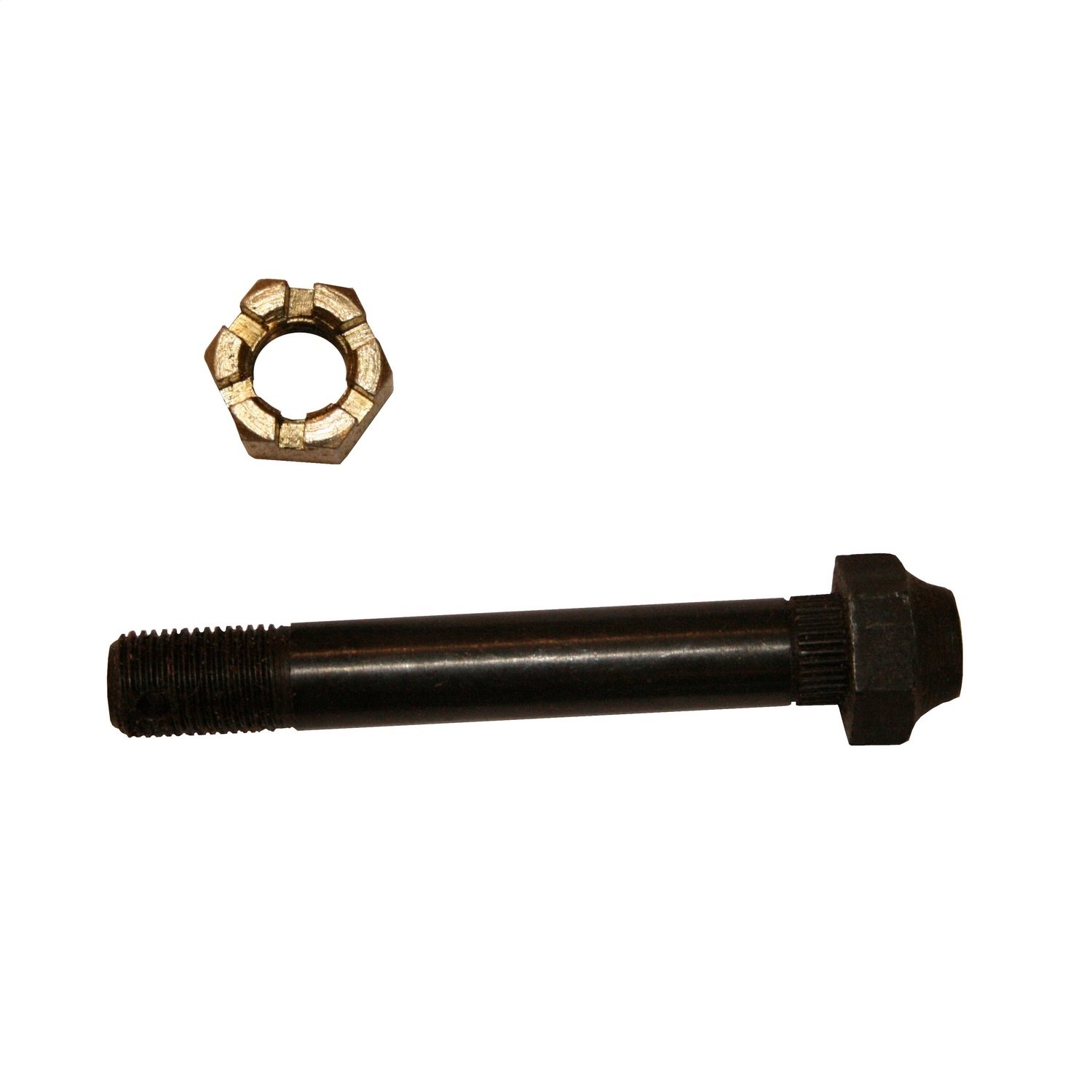 medium replacement front torque reaction bolt and nut from Omix-ADA, Fits 41-45 Willys MBs and Ford GPWs.