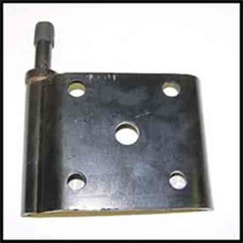 Replacement lower left shock mount plate from Omix-ADA, Fits 41-45 Willys MBs and Ford GPW.