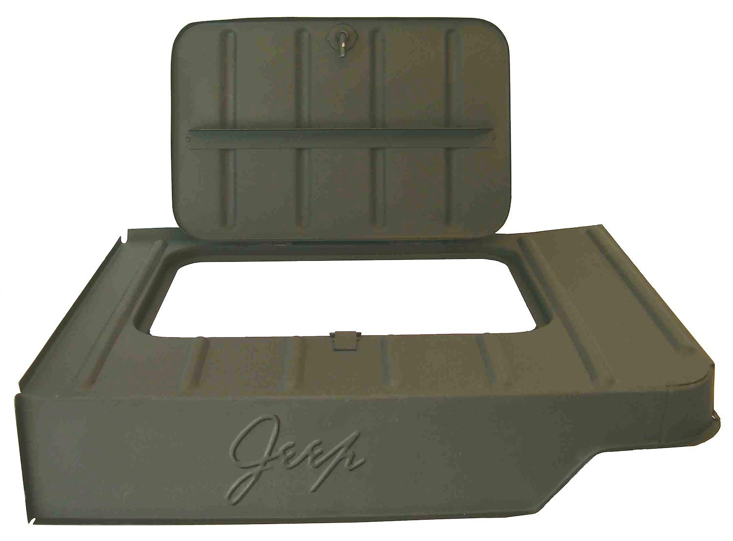 Replacement tool compartment has officially licensed Jeep script and, Fits 46-75 Willys and Jeep models