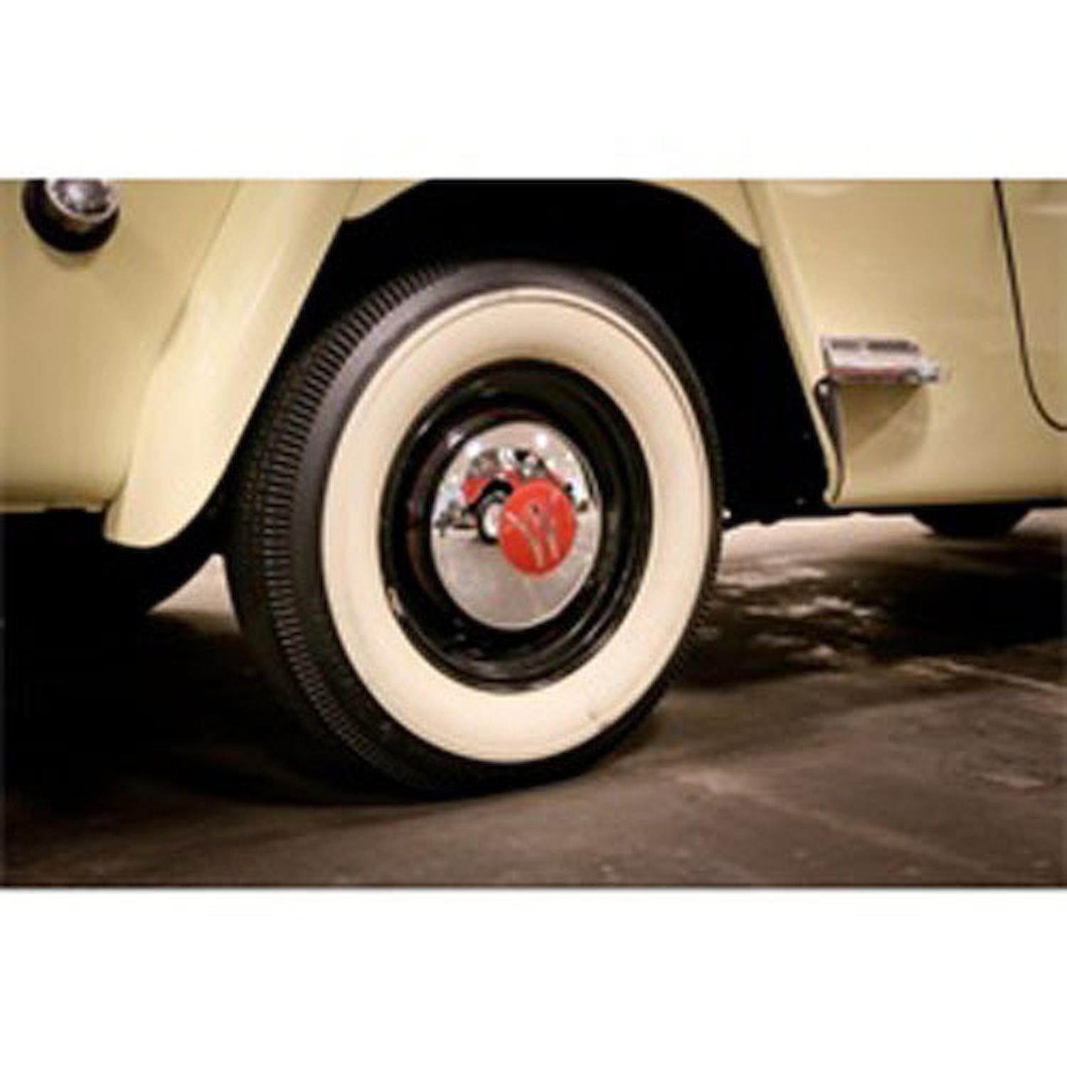This chrome hub cap from Omix-ADA fits 46-55 Willys 2WD Station Wagons and 48-51 Jeepsters.