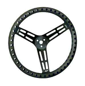 15" Aluminum Steering Wheel Non-Coated Black Aluminum