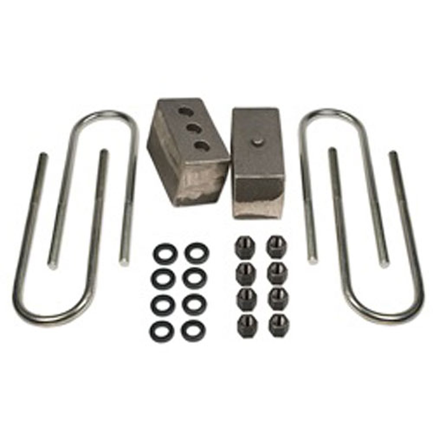 Axle Lift Blocks Kit 4 in. H x 3 in. W x 5.75 in. L Tapered For Vehicles w/4 in. Rear Axle Tube Dual Pinned Incl. U-Bolts