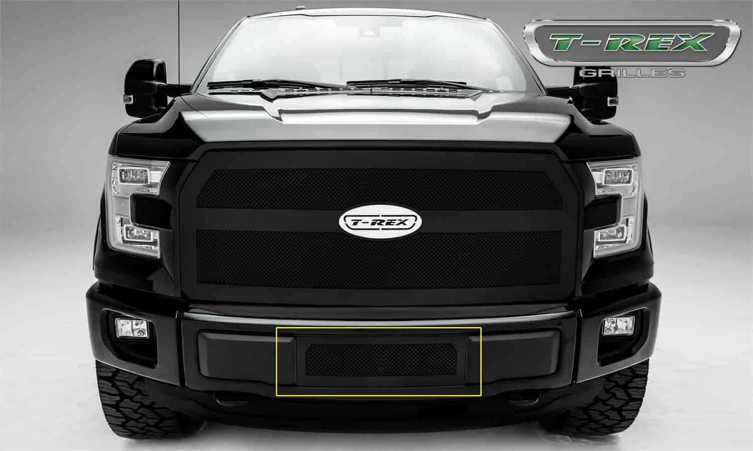 Ford F150 XLT V8 Upper Class Formed Mesh Bumper Insert 1 Pc Flat Black Powdercoated Mild Steel