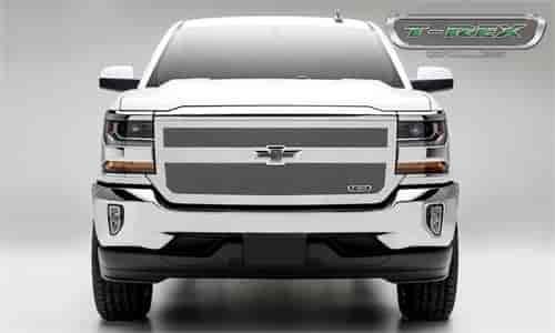 Chevrolet Silverado 1500 Upper Class Series Main Grille 1-Bar Replacement W/ Small Mesh Polished Sta