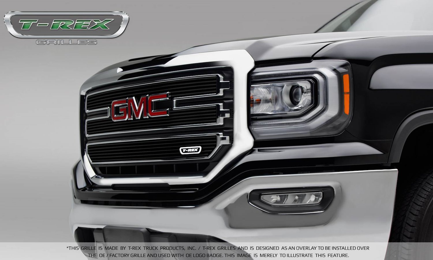 GMC Sierra 1500 Laser Billet Grille 3pcs Black Powdercoating Insert. Will Not Fit SLT Denali or All