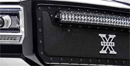 TORCH Series LED Light Grille 2 -12 LED Bar Formed Mesh Grille Main Replacement 1 Pc Black Powdercoa