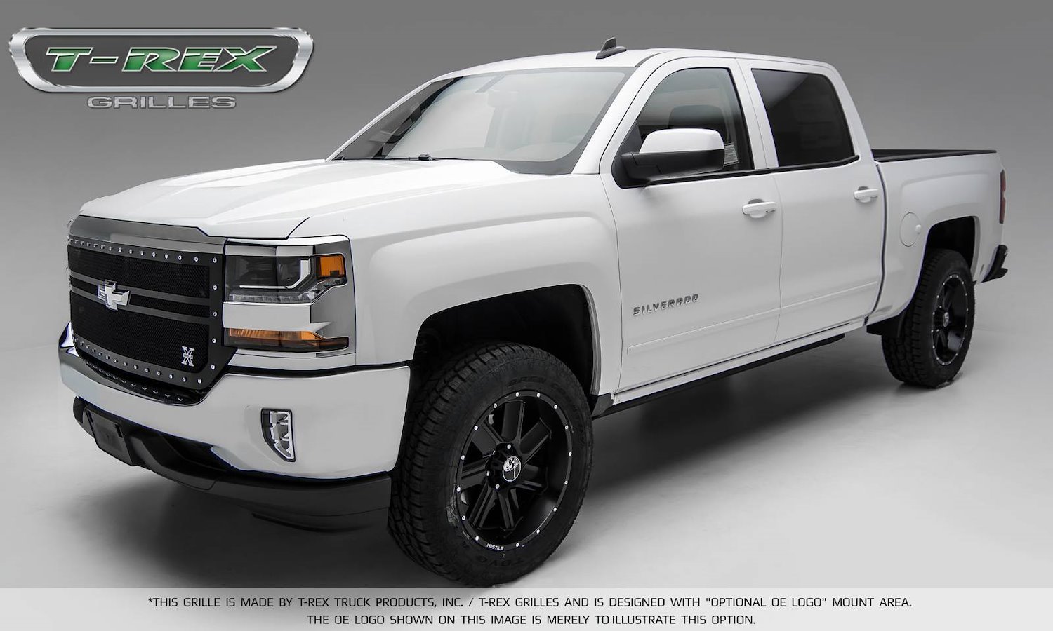 Chevrolet Silverado 1500 X-Metal Series Main Grille 2-Bar Replacement W/ Small Mesh Powder Coated Bl