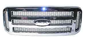 GRILLE CHR/GRY FORD F-SERIES SUPER DUTY XLT/LARIAT 05-07 EXCURSION 05