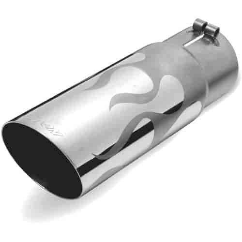 Stainless Steel Slash Cut Exhaust Tip Flame Design