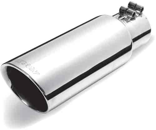 Stainless Steel Slash Cut Double Walled Exhaust Tip Inlet: 4"