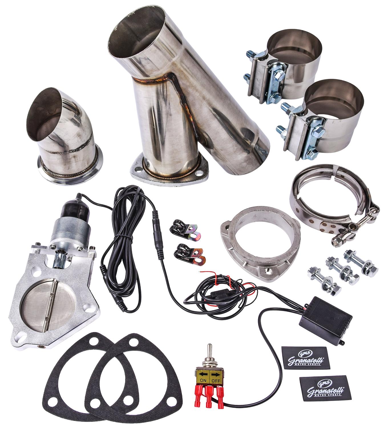 Electronic Stainless Steel Exhaust Cutout System for 3 in. Single Exhaust (Slip-Fit)