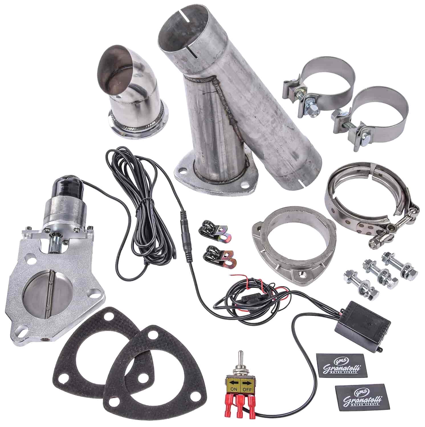 Electronic Aluminized Mild Steel Exhaust Cutout System for 2 1/4 in. Single Exhaust (Slip-Fit)