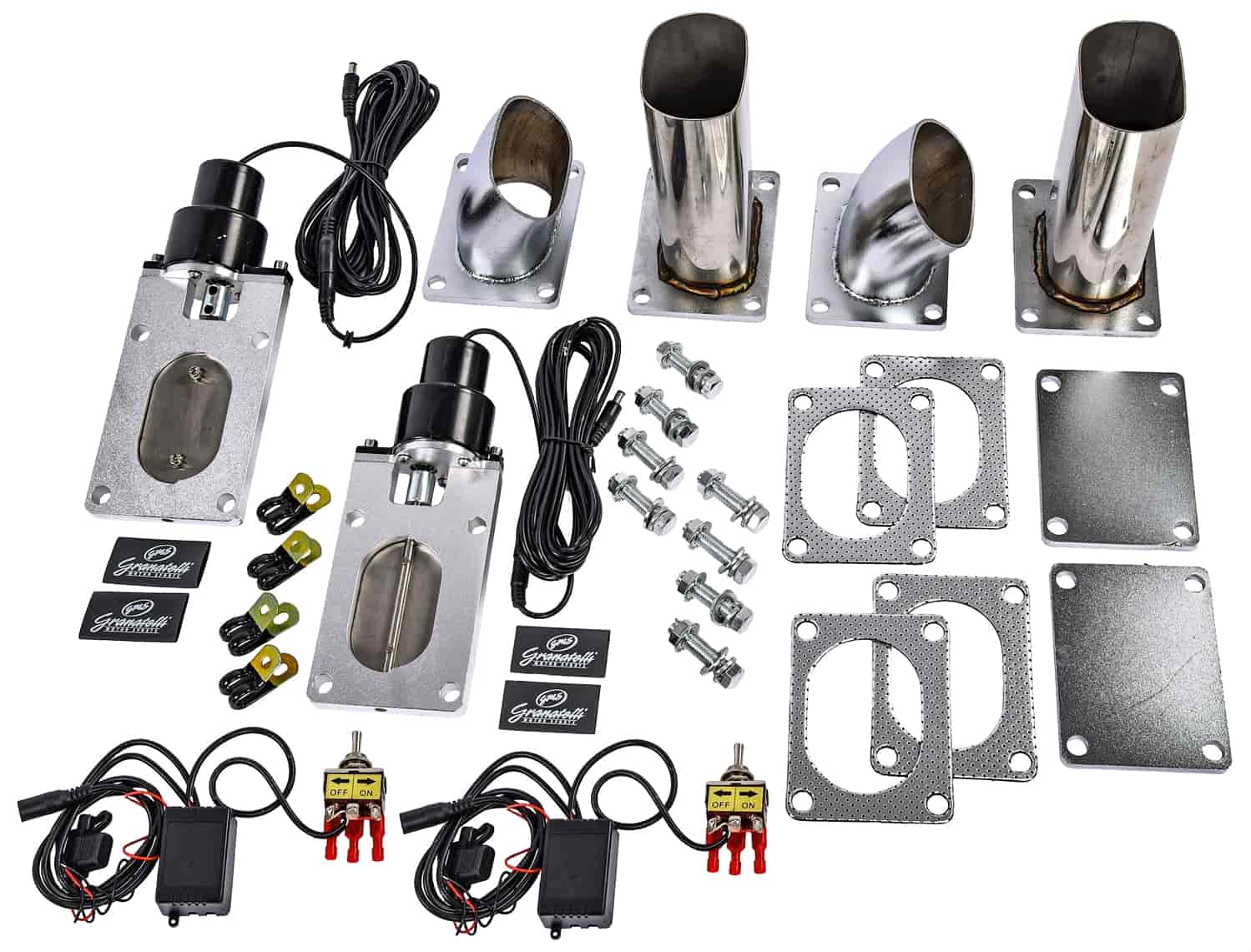 Electronic Stainless Steel Oval Exhaust Cutout System for 3 in. Dual Exhaust (Weld-In)