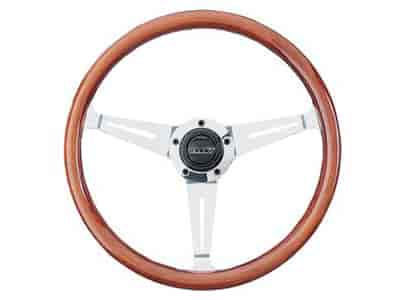 Mahogany Collectors Edition Steering Wheel Slotted 3-Spoke - Polished Aluminum