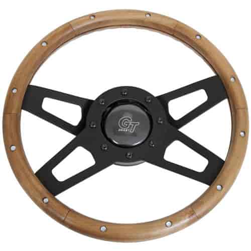 Wood Challenger Steering Wheels Matte Black 4-Spoke Design