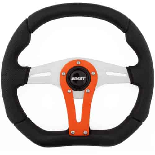D-Series Steering Wheel Clear Anodized with Black Grip