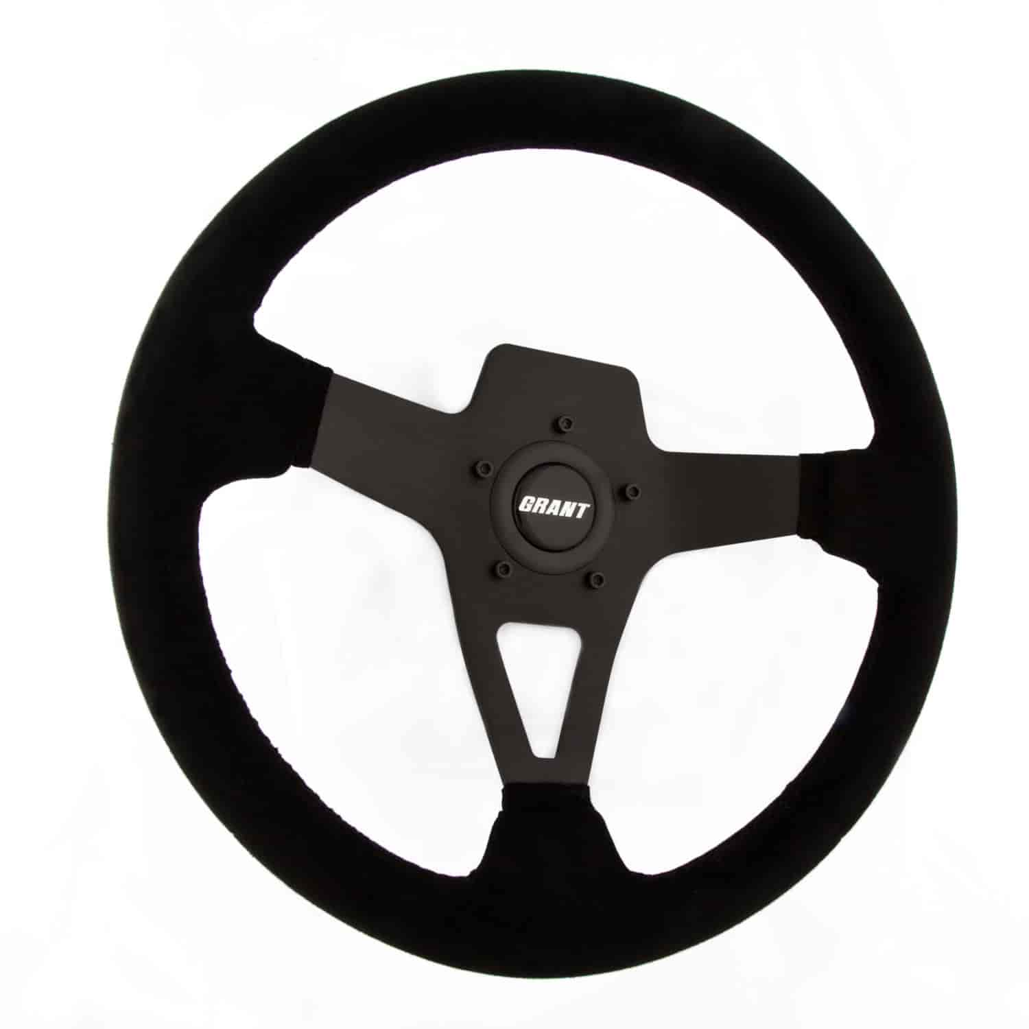 Edge Series Black Suede Steering Wheel