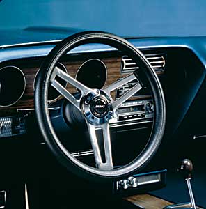 Classic 3-Spoke Steering Wheel Black Foam Grip/Chrome Spokes