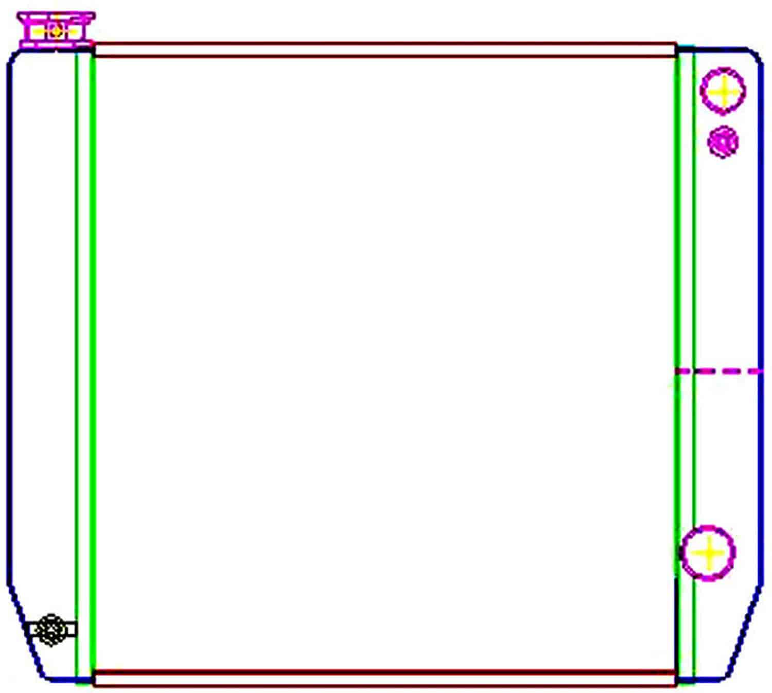 ClassicCool Universal Fit Radiator Dual Pass Crossflow Design 22" x 19" for LS Swap