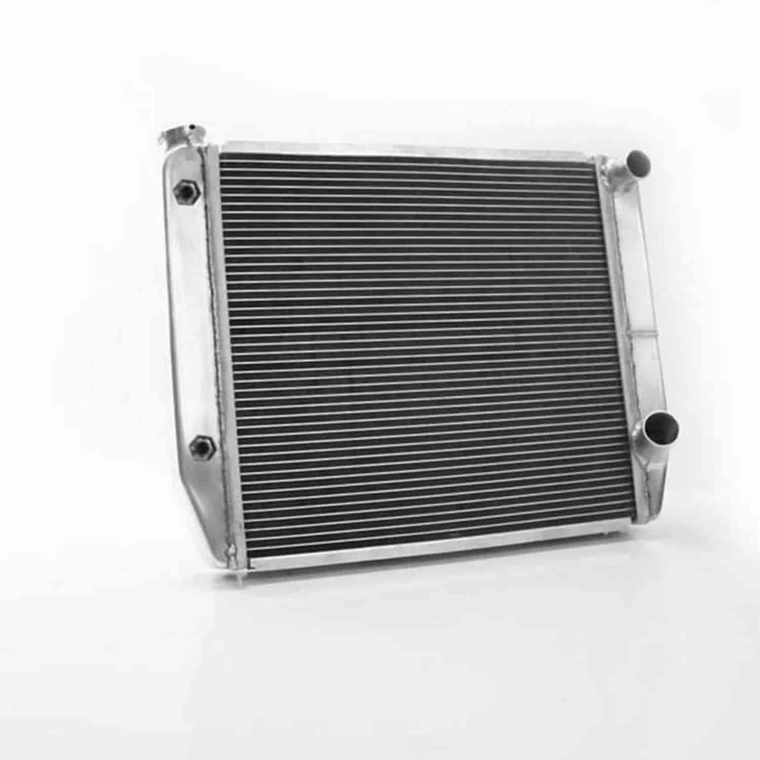 MegaCool Universal Fit Radiator Dual Pass Crossflow Design 24" x 19" with Transmission Cooler