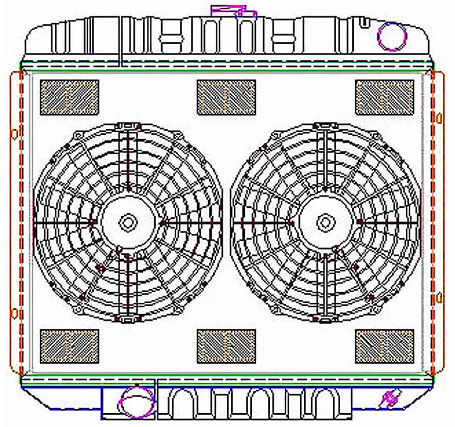 ExactFit Radiator ComboUnit for 1967 Fairlane with Late Small Block & Big Block