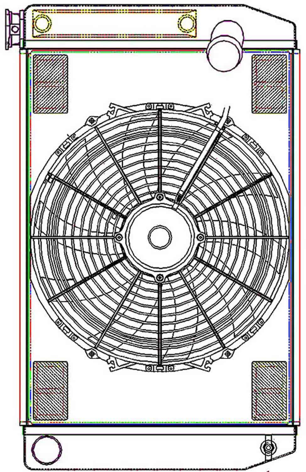 ClassicCool ComboUnit Universal Fit Radiator and Fan Single Pass Crossflow Design 26" x 15.50" with Transmission Cooler