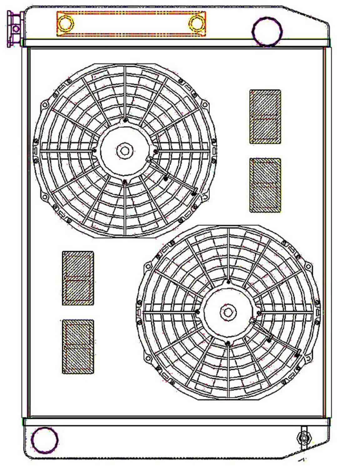 ClassicCool ComboUnit Universal Fit Radiator and Fan Single Pass Crossflow Design 27.50" x 19" with Transmission Cooler