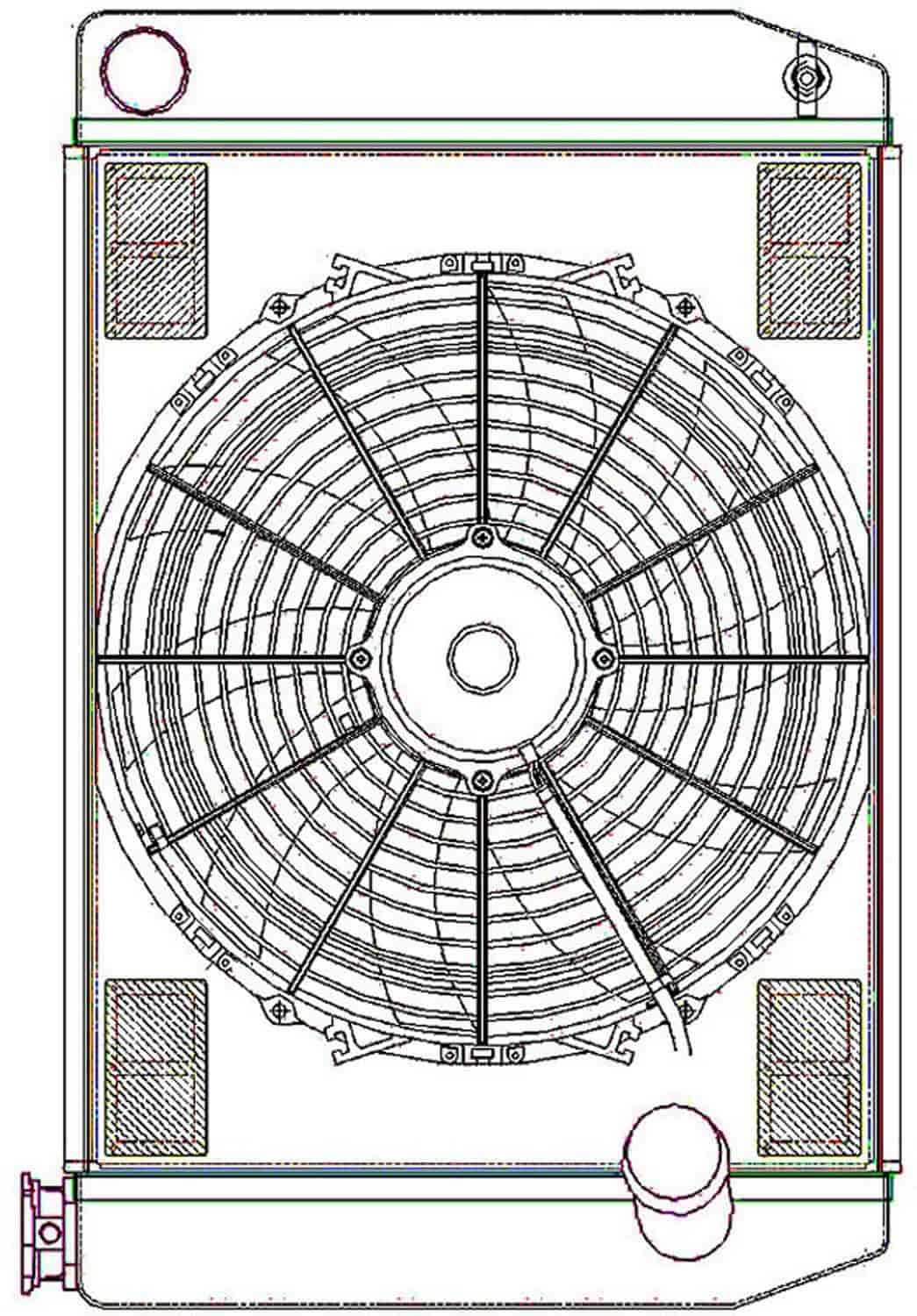 ClassicCool ComboUnit Universal Fit Radiator and Fan Single Pass Crossflow Design 24" x 15.50" with No Options