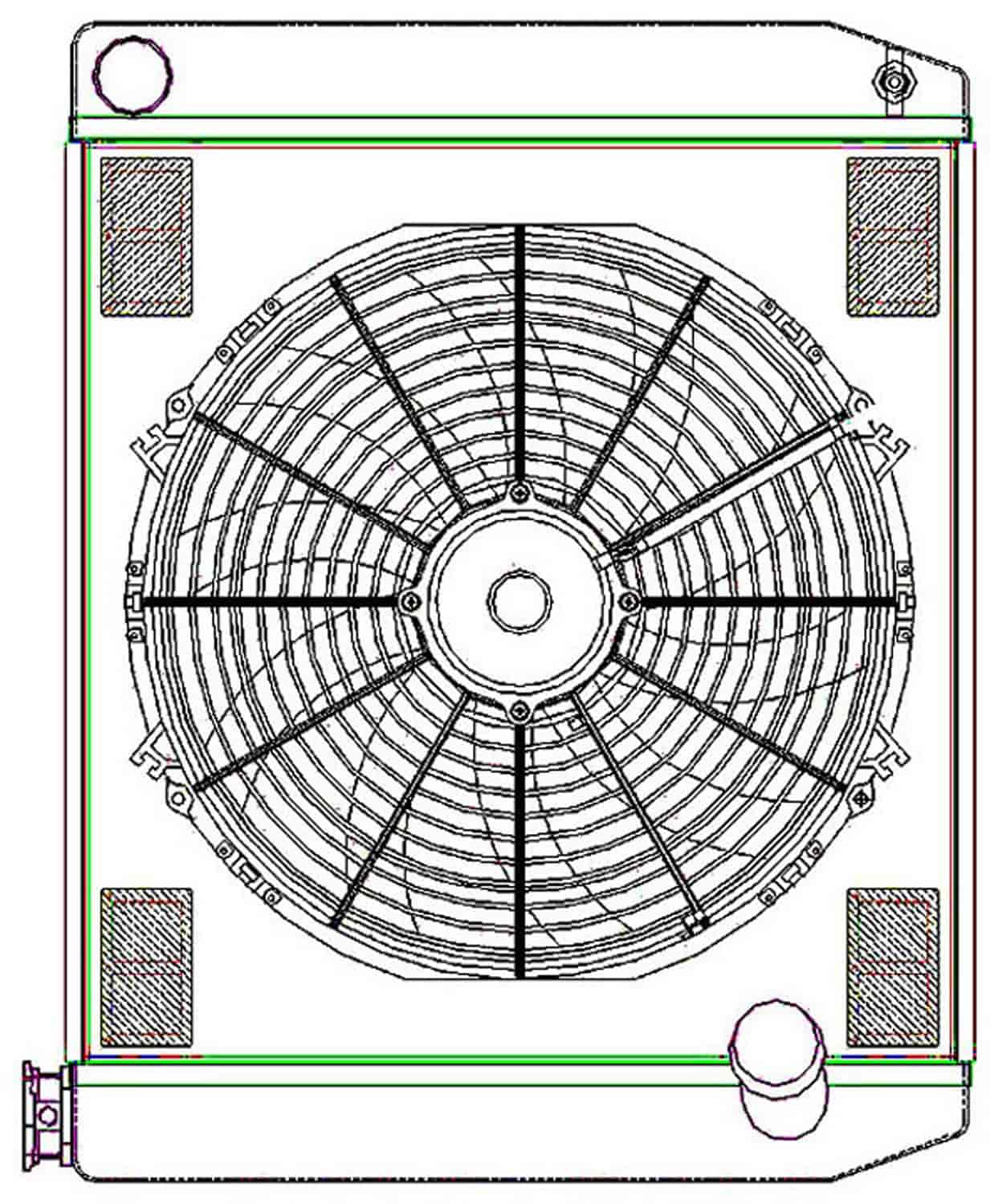 ClassicCool ComboUnit Universal Fit Radiator and Fan Single Pass Crossflow Design 24" x 19" with No Options