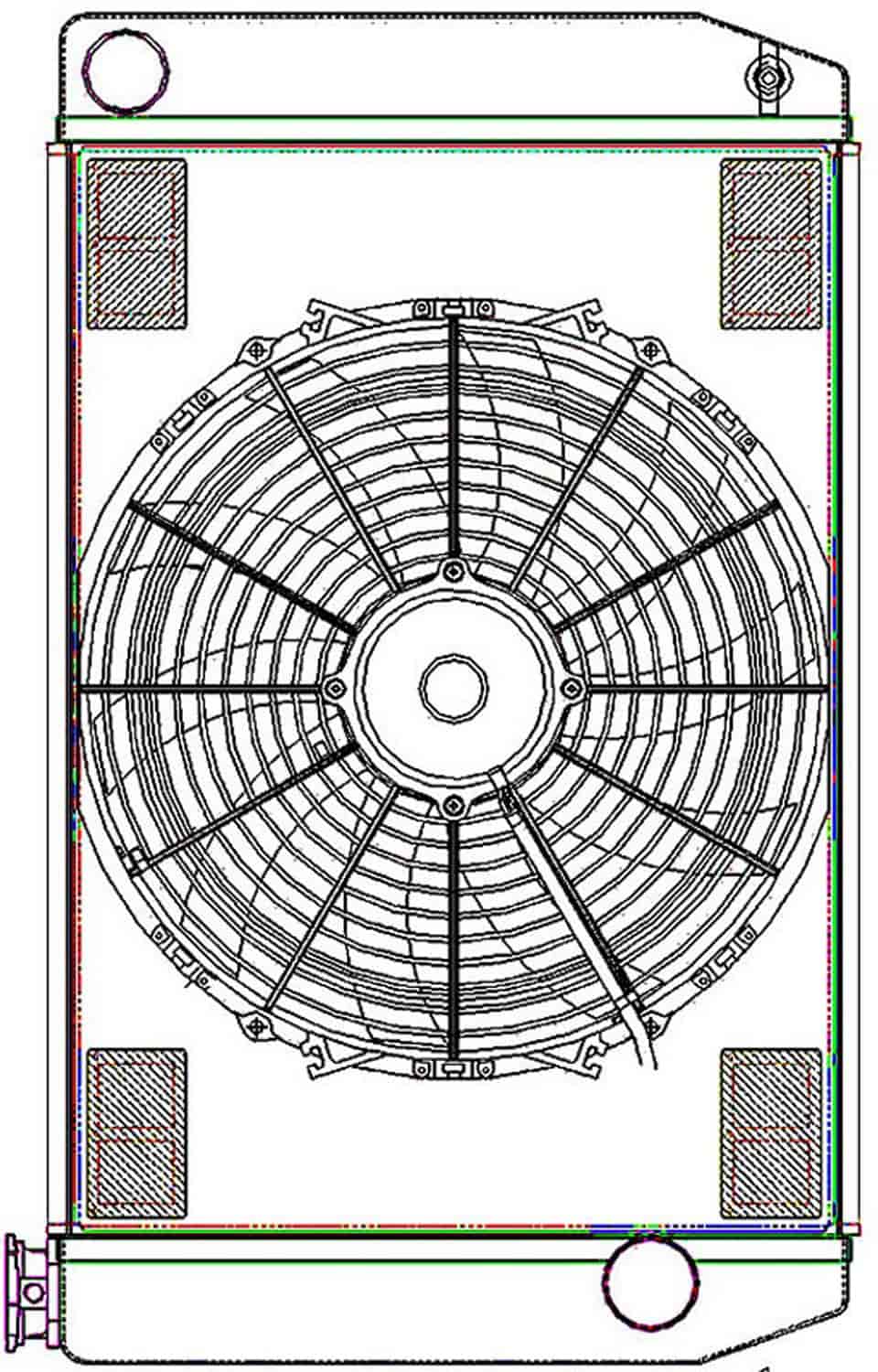 ClassicCool ComboUnit Universal Fit Radiator and Fan Single Pass Crossflow Design 26" x 15.50" with Straight Outlet