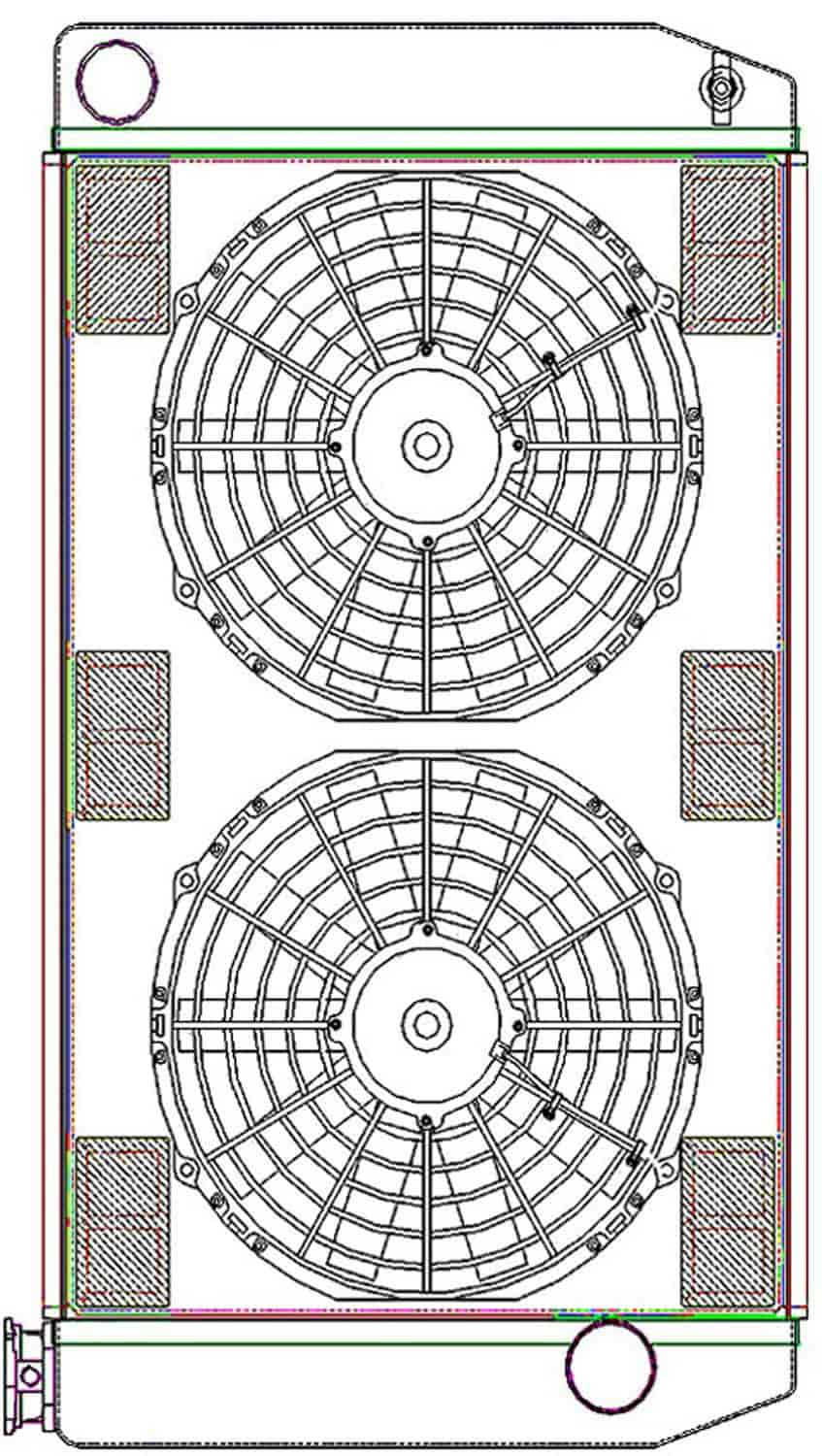 ClassicCool ComboUnit Universal Fit Radiator and Fan Single Pass Crossflow Design 27.50" x 15.50" with Straight Outlet