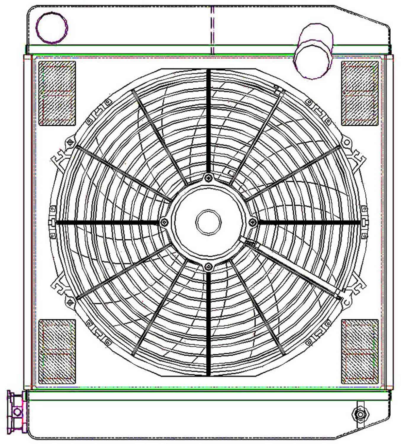 ClassicCool ComboUnit Universal Fit Radiator and Fan Dual Pass Crossflow Design 22" x 19" with No Options