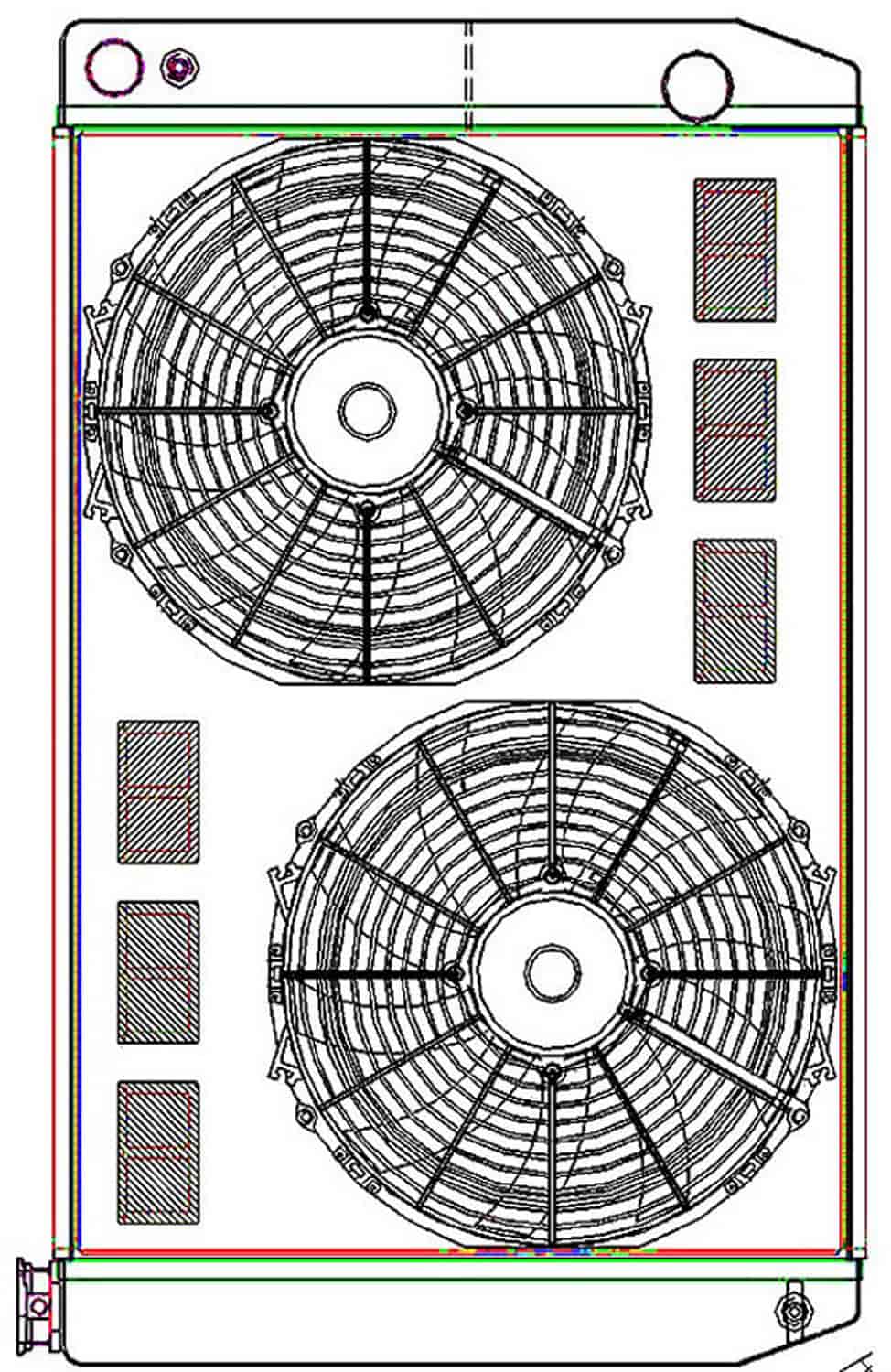 ClassicCool ComboUnit Universal Fit Radiator and Fan Dual Pass Crossflow Design 31" x 19" for LS Swap