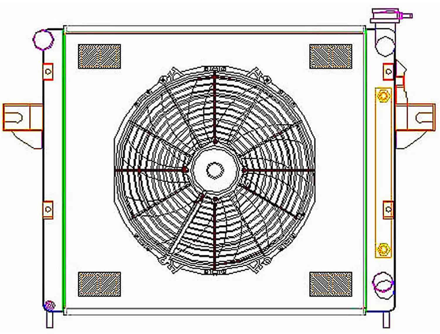 PerformanceFit Radiator ComboUnit for 1999-2000 Jeep Grand Cherokee with Transmission Cooler