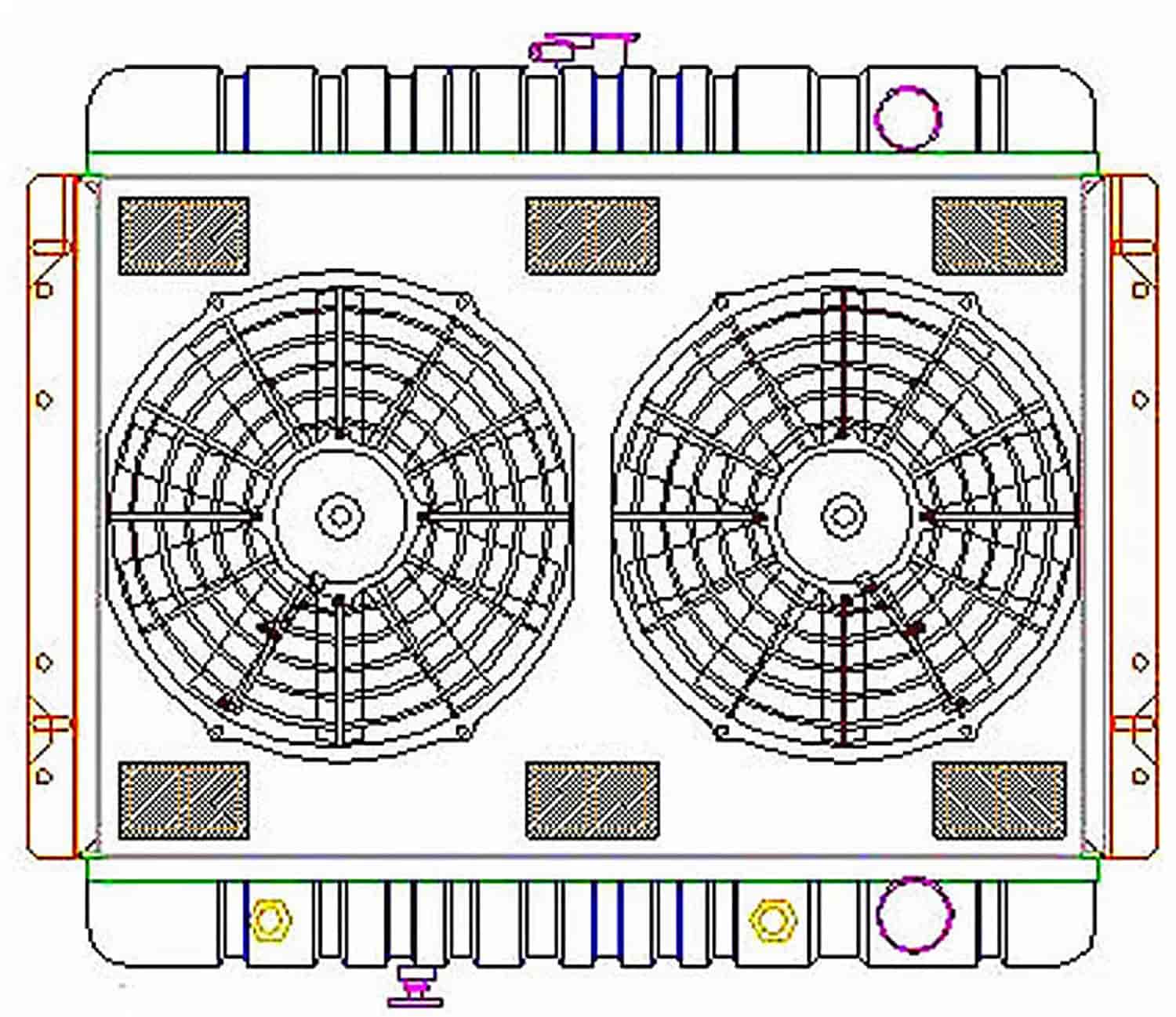 ExactFit Radiator ComboUnit for 1965 Belair/Biscayne/Caprice/Impala with Transmission Cooler