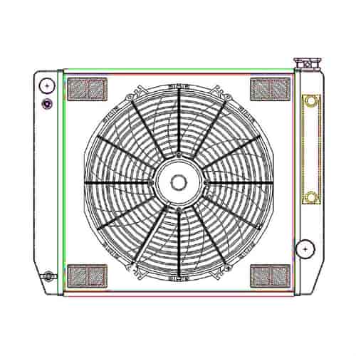 ClassicCool ComboUnit Universal Fit Radiator and Fan Single Pass Crossflow Design 24" x 19" for LS Swap with Cooler