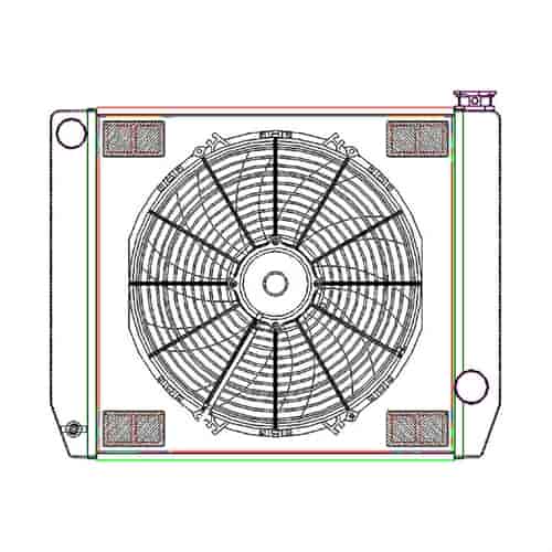 ClassicCool ComboUnit Universal Fit Radiator and Fan Single Pass Crossflow Design 24" x 19" for LS Swap