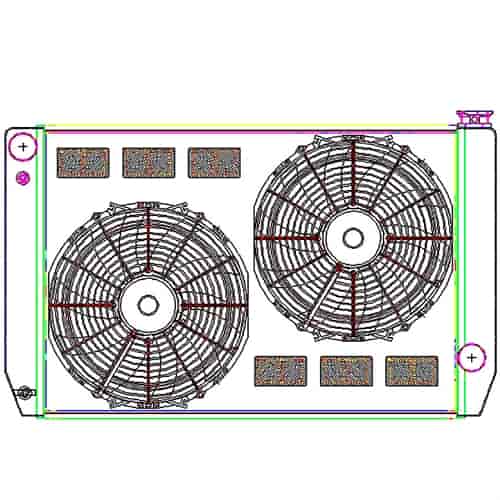 ClassicCool ComboUnit Universal Fit Radiator and Fan Single Pass Crossflow Design 31" x 19" for HEMI Swap
