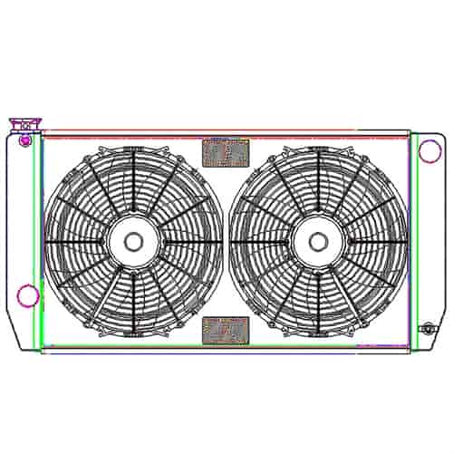 ClassicCool ComboUnit Universal Fit Radiator and Fan Single Pass Crossflow Design 31" x 15.50" with Steam Fitting