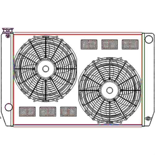 ClassicCool ComboUnit Universal Fit Radiator and Fan Single Pass Crossflow Design 31" x 19" with Steam Fitting
