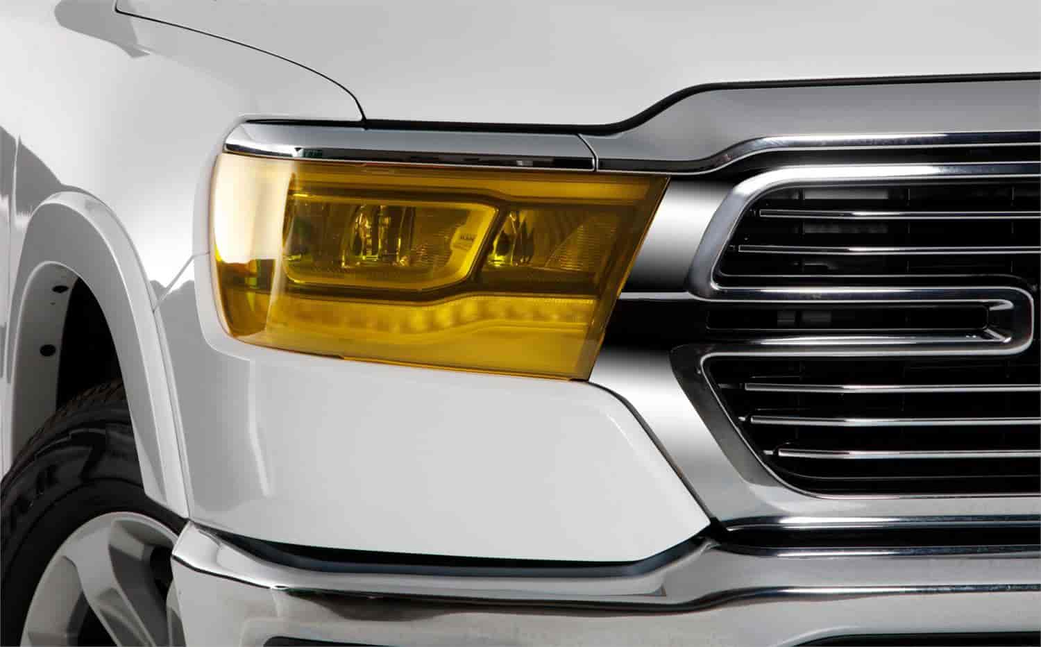 Transparent Yellow Headlight Covers For Select Late-Model Dodge Ram 1500 Trucks