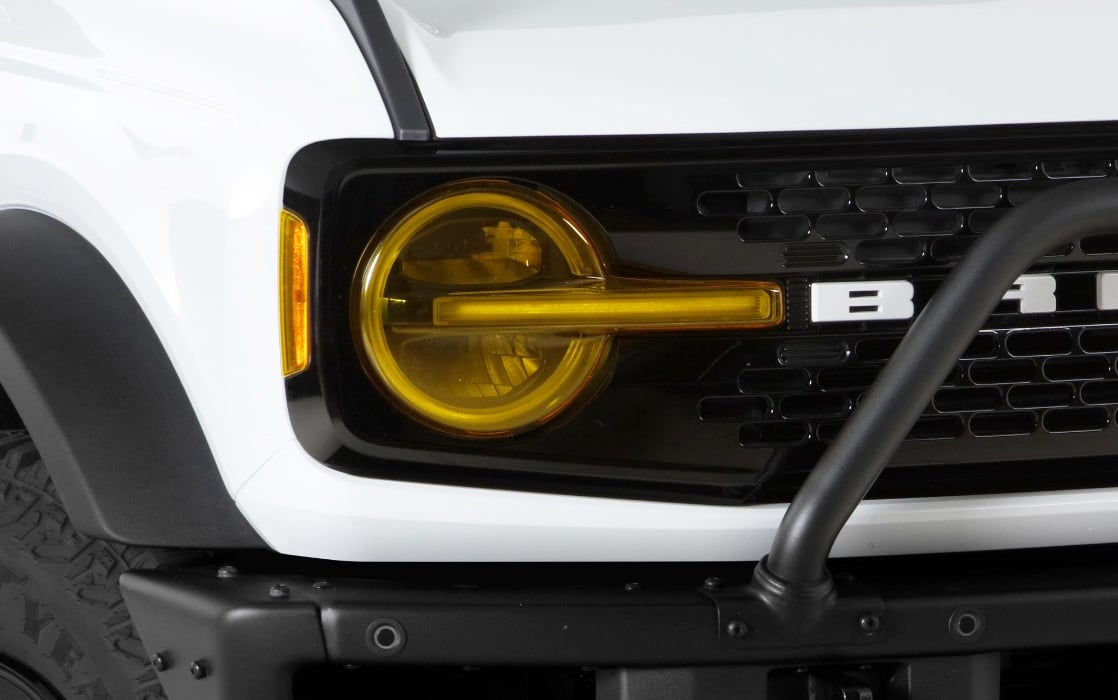 Yellow Headlight Cover Kit for Select Late-Model Ford Bronco