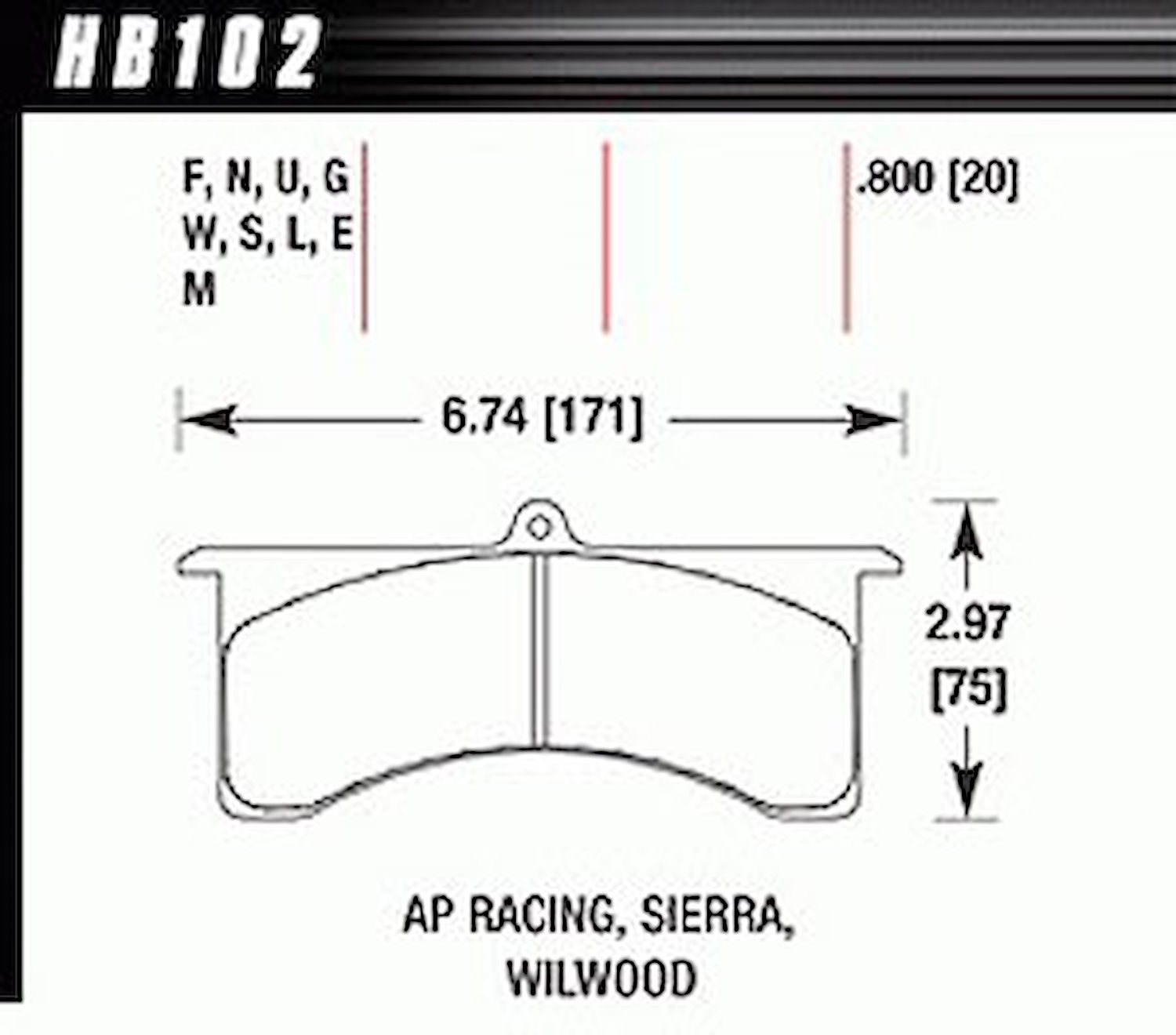 BLACK PADS AP Racing 6 Sierra/JFZ Wilwood