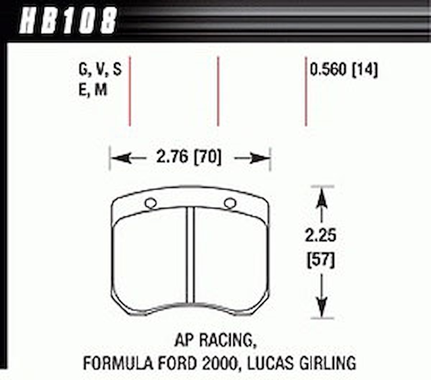 BLACK PADS AP Racing FF 2000